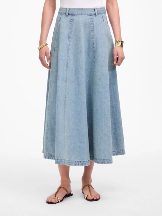 Madewell Dresses & Skirts - Madewell Light Wash Denim A-Line Midi Skirt
